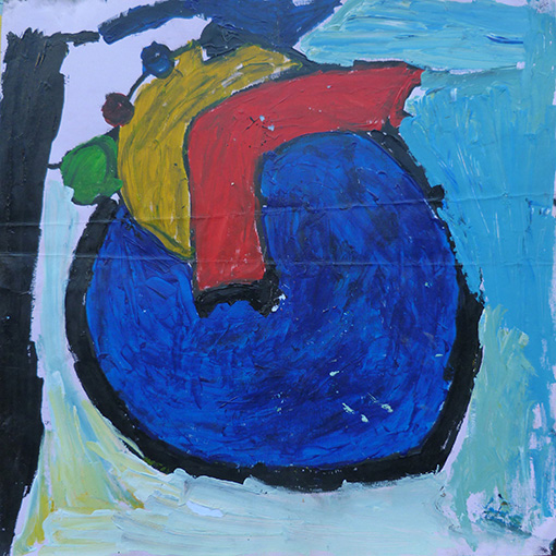 Original heart painting painted by Anastadia, age 12 - Hearts of the World Haiti shop set 21