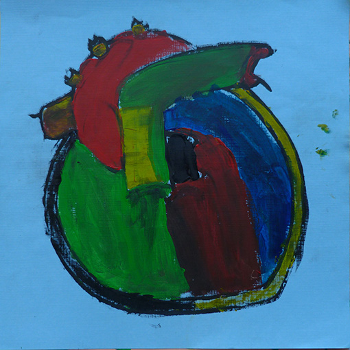Original heart painting painted by Valensia - Hearts of the World Haiti shop set 23