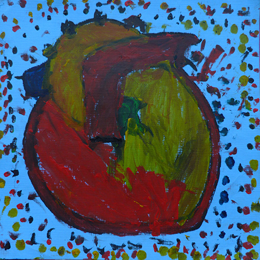 Original heart painting painted by Londy, age 5 - Hearts of the World Haiti shop set 26