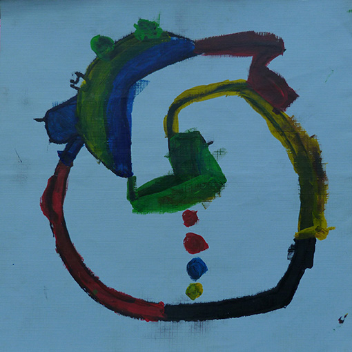Original heart painting painted by Melissa, age 3 - Hearts of the World Haiti shop set 30