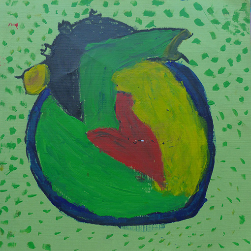 Original heart painting from Cité Soleil, Haiti - Hearts of the World Haiti shop set 33