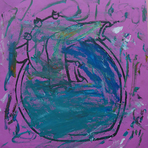 Original heart painting painted by Josema, age 10 - Hearts of the World Haiti shop set 36