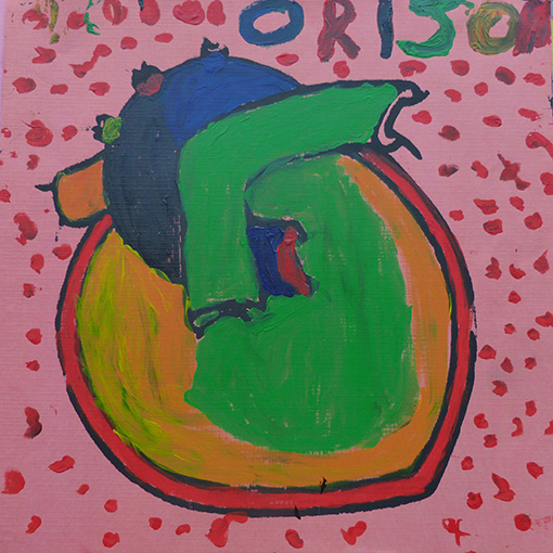 Original heart painting painted by Macelin, age 10 - Hearts of the World Haiti shop set 38