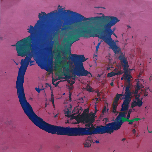 Original heart painting painted by Puna, age 9 - Hearts of the World Haiti shop set 39