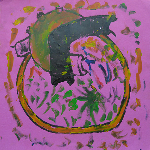 Original heart painting from Cité Soleil, Haiti - Hearts of the World Haiti shop set 42