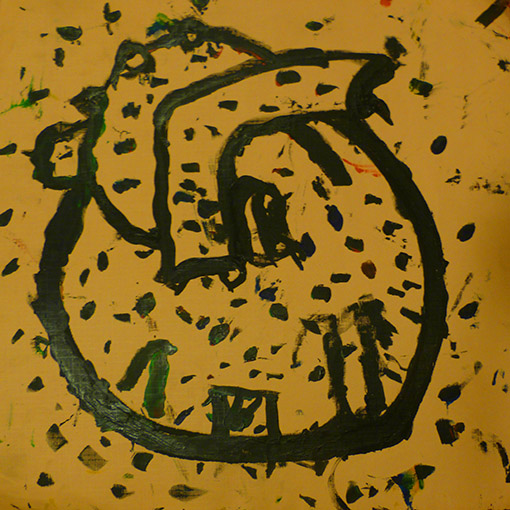 Original heart painting from Cité Soleil, Haiti - Hearts of the World Haiti shop set 45