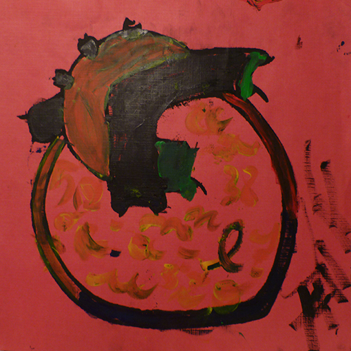 Original heart painting from Cité Soleil, Haiti - Hearts of the World Haiti shop set 48