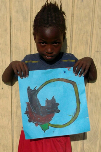 Original heart painting from Cité Soleil, Haiti - Hearts of the World Haiti shop set 31