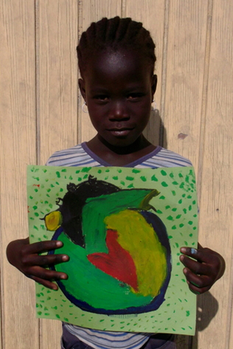 Original heart painting from Cité Soleil, Haiti - Hearts of the World Haiti shop set 33