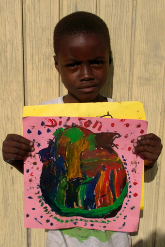 Original heart painting from Cité Soleil, Haiti - Hearts of the World Haiti shop set 35
