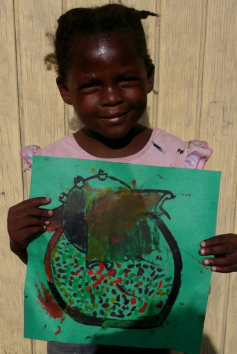 Original heart painting from Cité Soleil, Haiti - Hearts of the World Haiti shop set 44