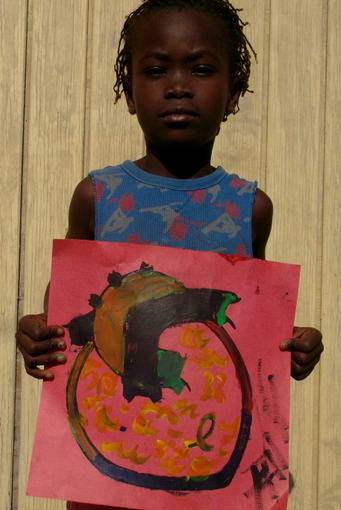 Original heart painting from Cité Soleil, Haiti - Hearts of the World Haiti shop set 48