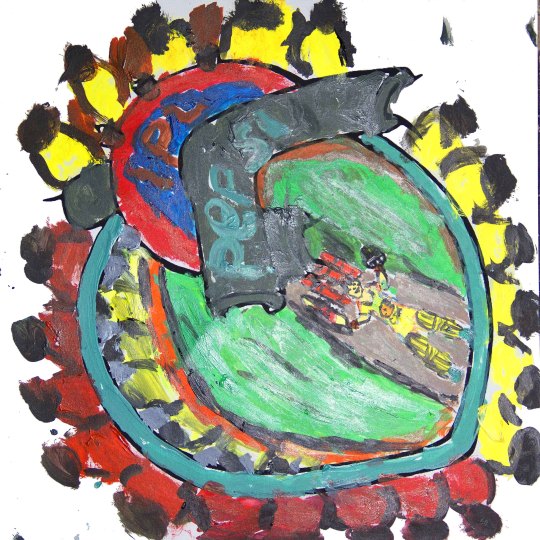 Heart painting by a young woman at Kasba Girls Home, Kolkata - Hearts of the World