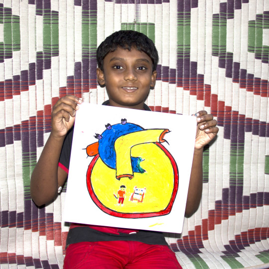Painted heart artwork from the Hearts of the World Kolkata workshop