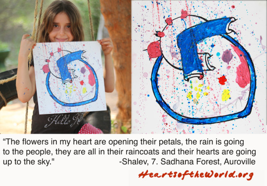 A heart of rain - painted heart from the Sadhana Forest workshop near Auroville