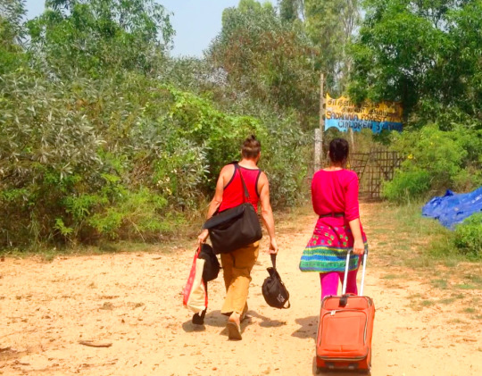 Hearts of the World painting workshop at Sadhana Forest eco-village near Auroville, Puducherry